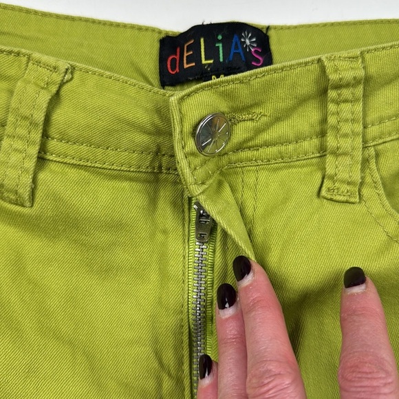 delias Dolls Kill Lime Green Cropped Cargo pants size Medium - Picture 5 of 11